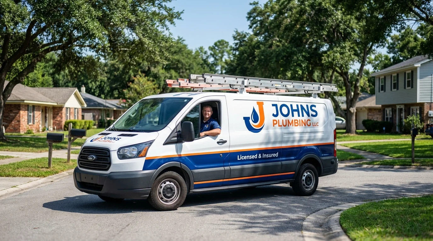 Johns Plumbing LLC service van in Bensenville, IL