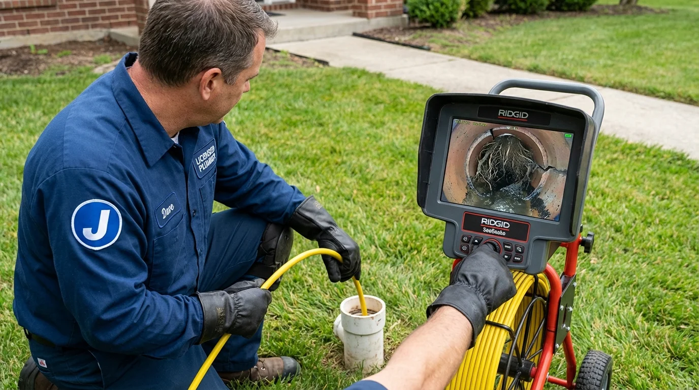 Sewer camera inspection being performed by Johns Plumbing LLC in Bensenville